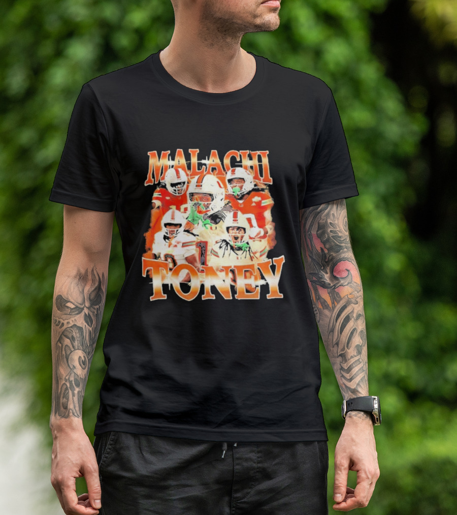 Malachi Toney Miami Hurricanes Football Collage T-Shirt