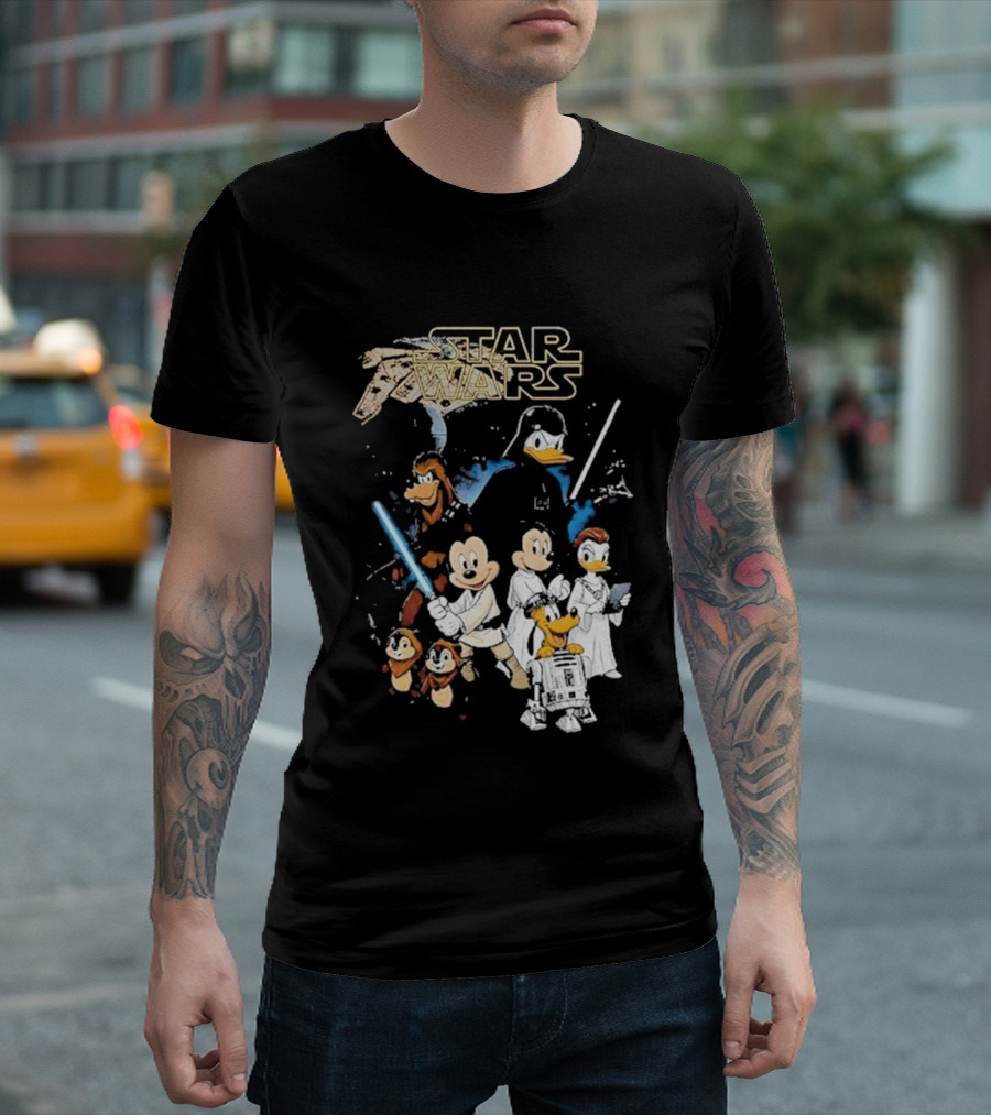 Star Wars Disney Mickey And Friends Sci Fi Cartoon Characters T-Shirt