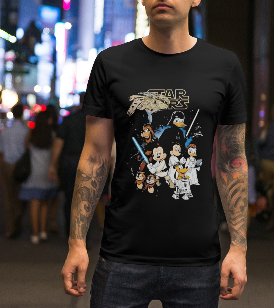 Star Wars Disney Mickey And Friends Sci Fi Cartoon Characters T-Shirt