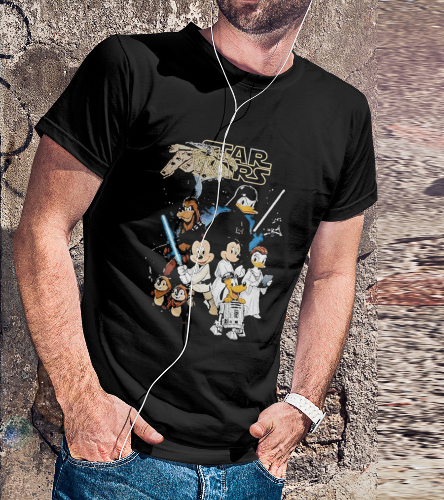 Star Wars Disney Mickey And Friends Sci Fi Cartoon Characters T-Shirt
