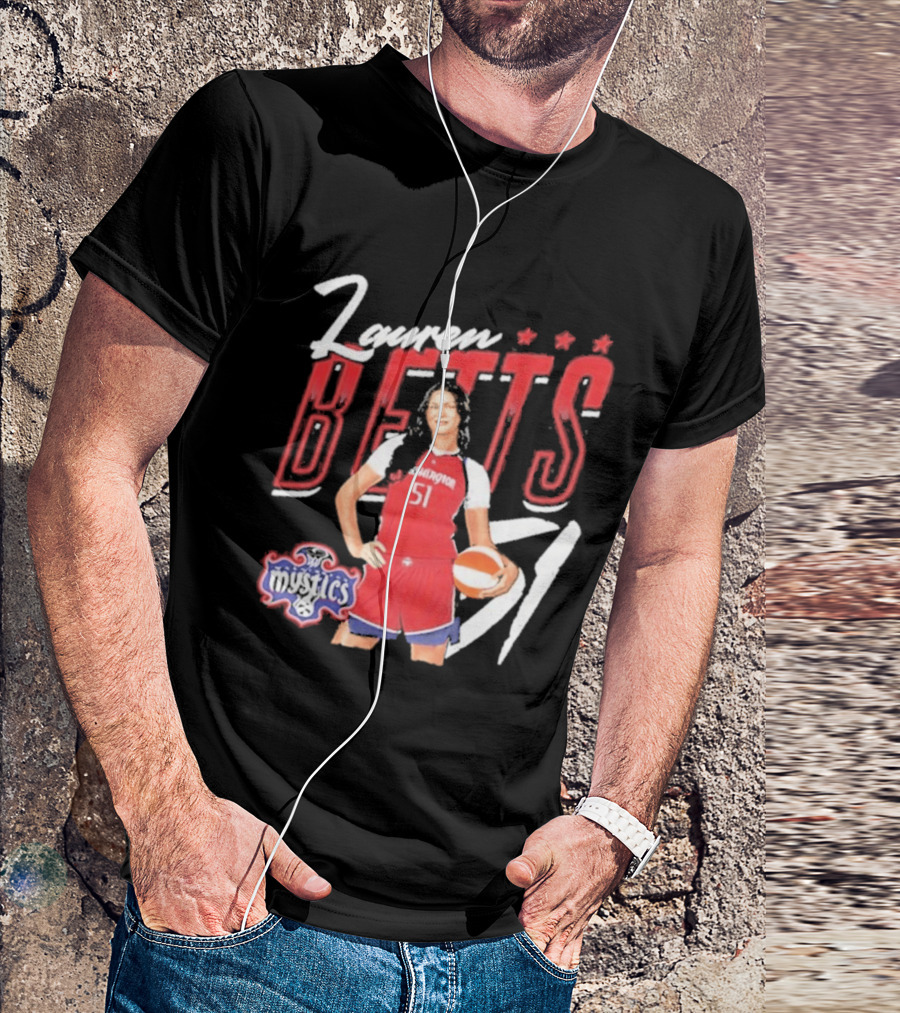 Lauren Betts 51 Washington Mystics WNBA Player T-Shirt