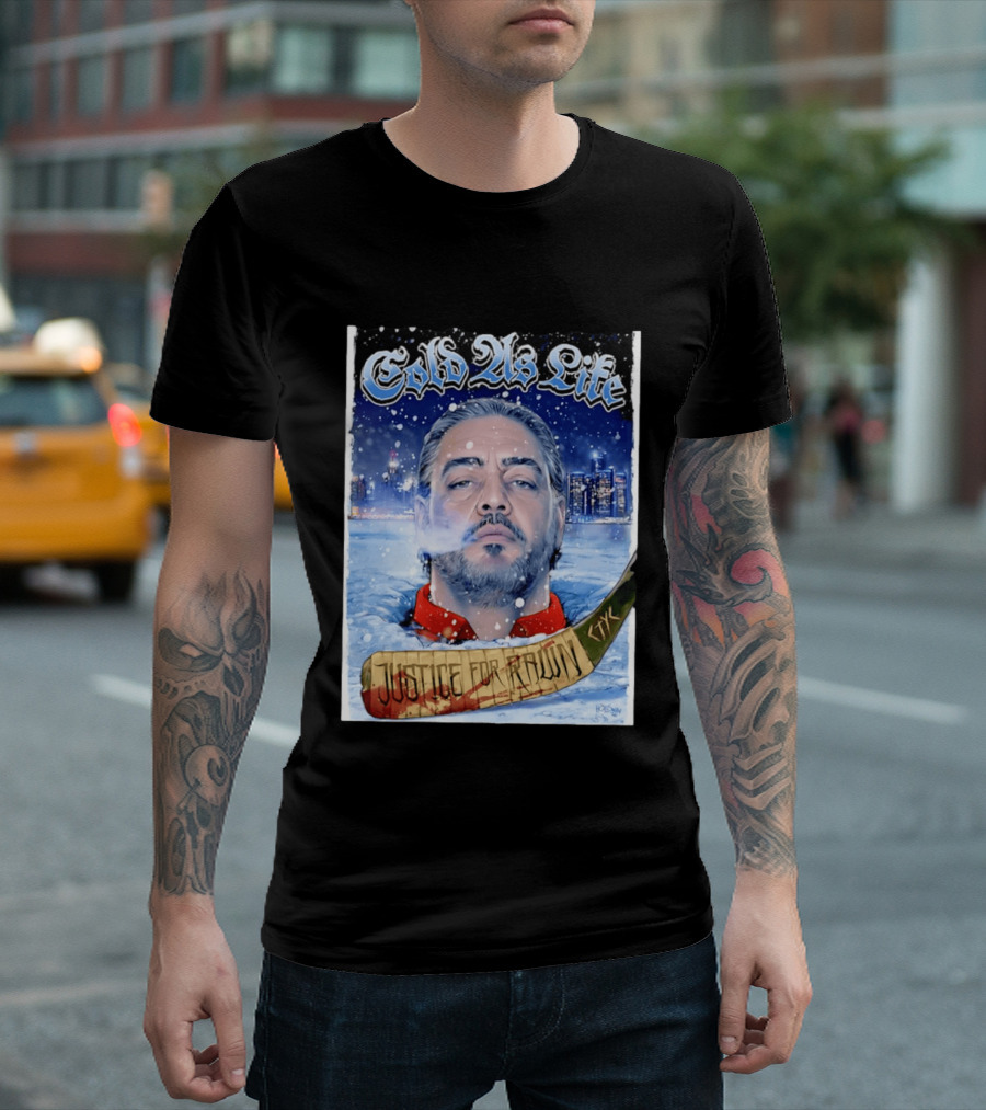 Justice For Pawn Cold As Life Cityscape Hockey Stick T-Shirt