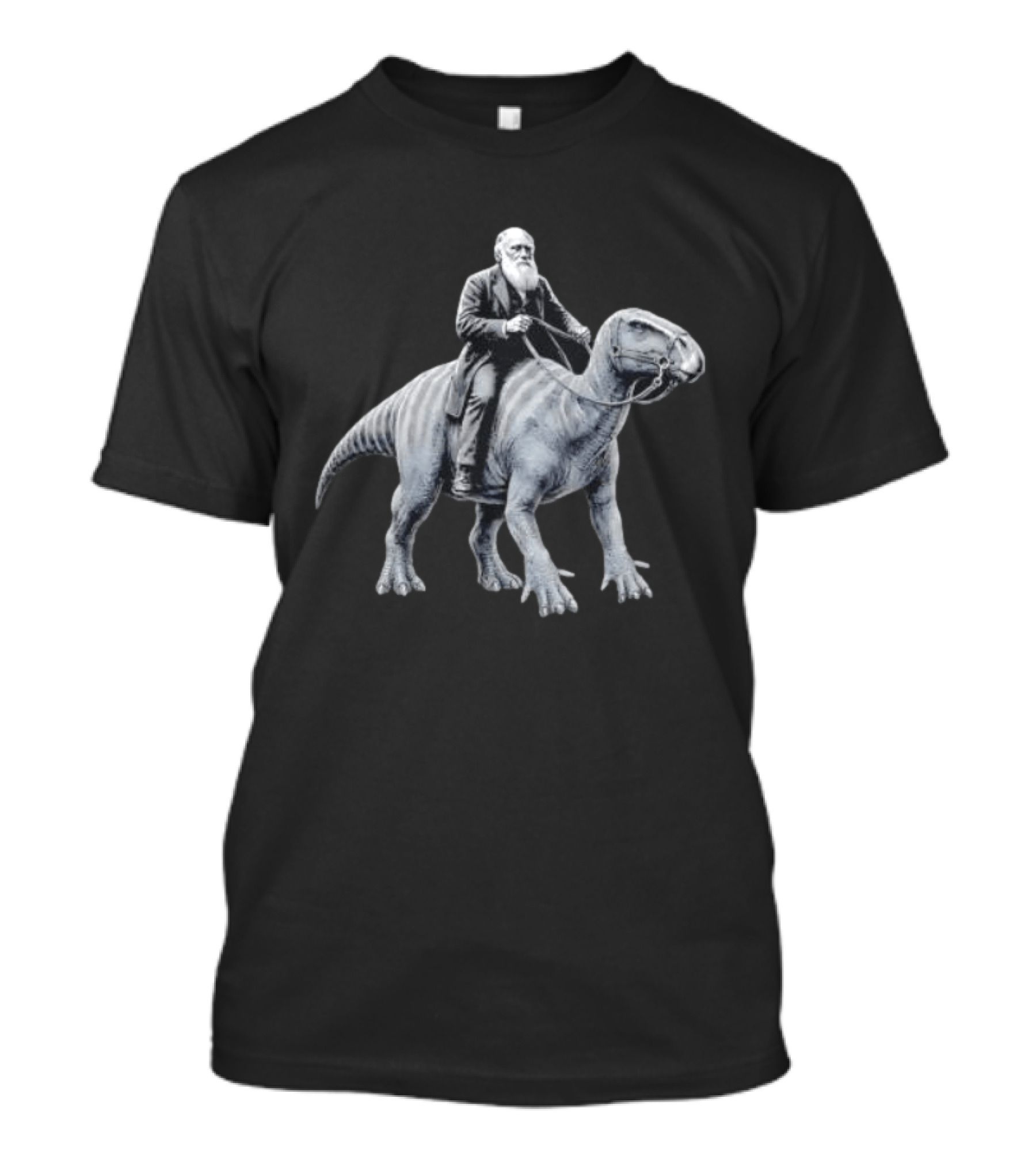 Charles Darwin Riding Dinosaur Evolution Science Lover T-Shirt