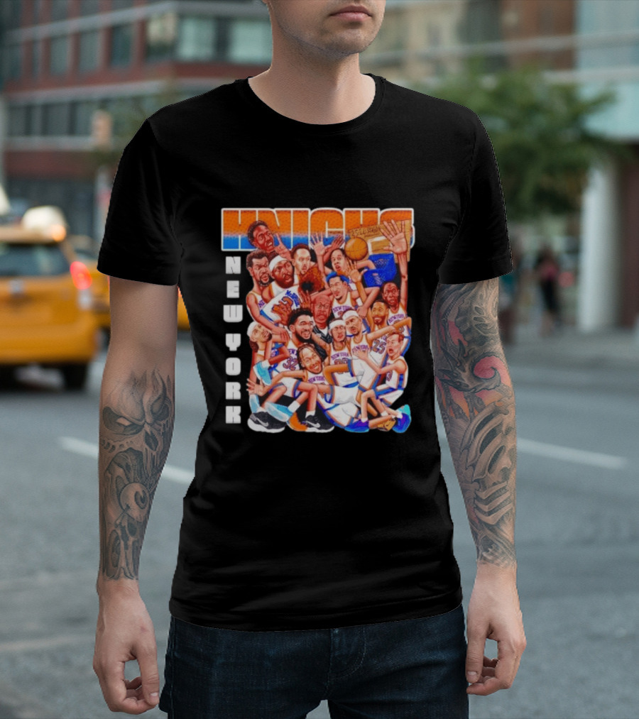 New York Knicks 2026 Season Players Caricature Basketball Team T-Shirt
