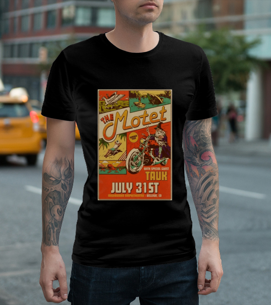 The Motet Summer Tour July 31st Mishawaka Amphitheatre Bellvue CO With Special Guest Tauk T-Shirt