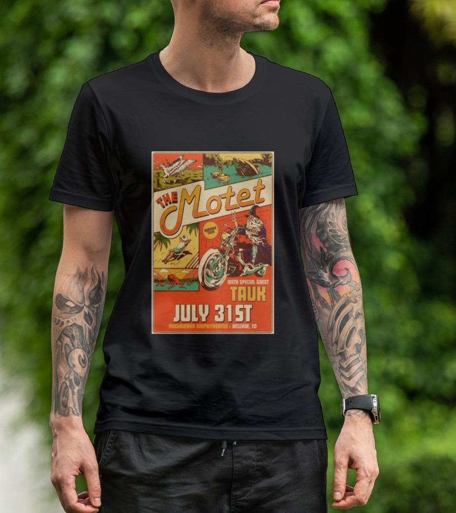 The Motet Summer Tour July 31st Mishawaka Amphitheatre Bellvue CO With Special Guest Tauk T-Shirt