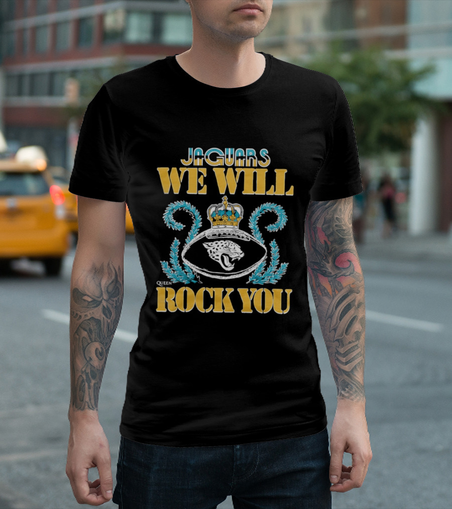 Jaguars We Will Rock You Crown Football T-Shirt