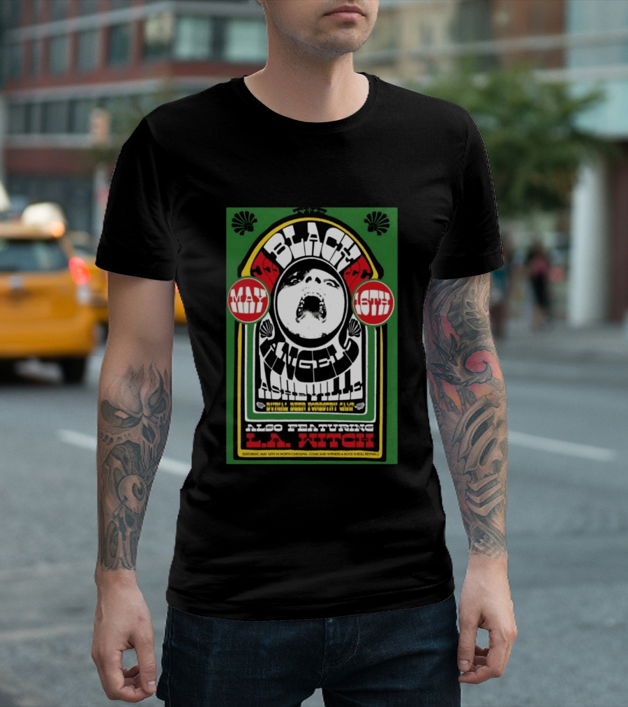 The Black Angels Asheville May 16th Concert Featuring L.A. Witch 2026 T-Shirt
