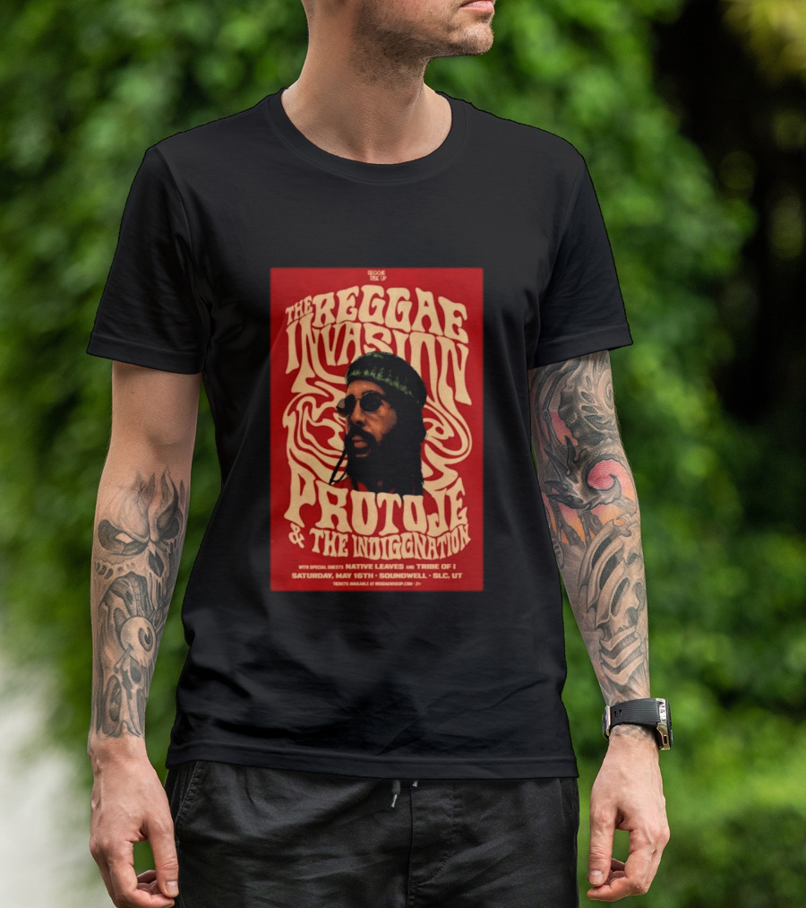 The Reggae Invasion PROTOJE & The Indiggnation Soundwell Salt Lake City May 16 2026 T-Shirt