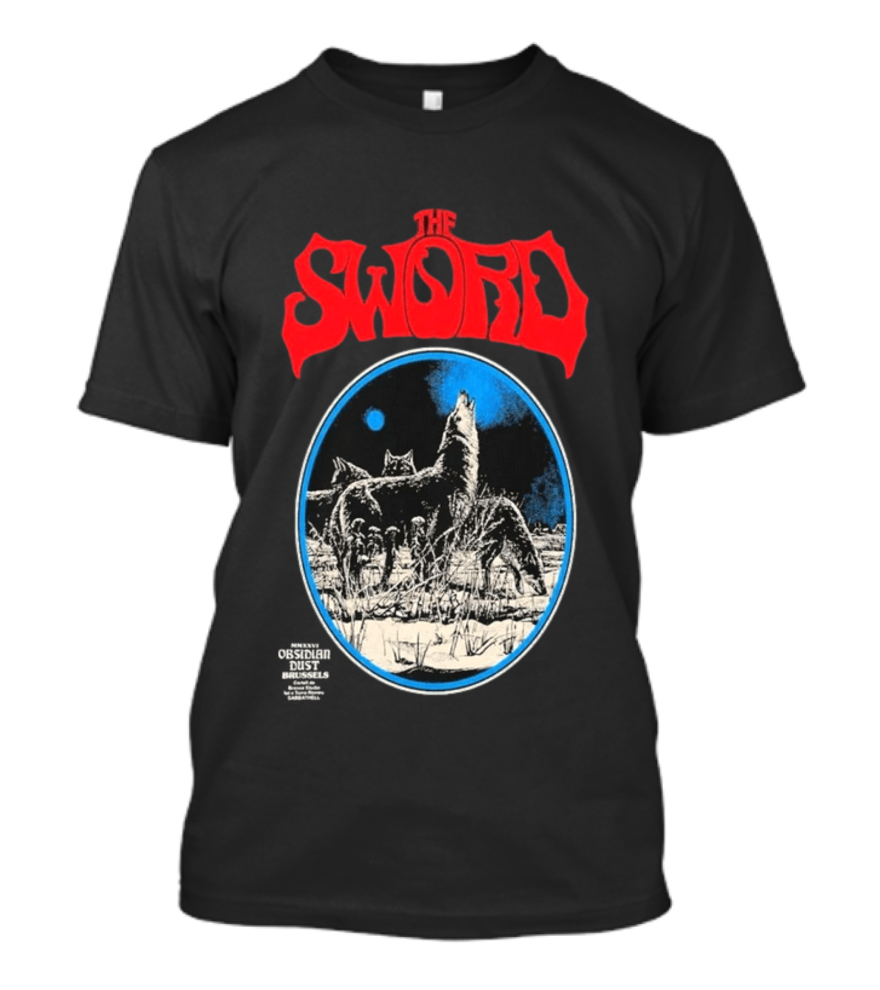 The Sword Brussels Belgium May 17 2026 Wolf Howling At Moon T-Shirt