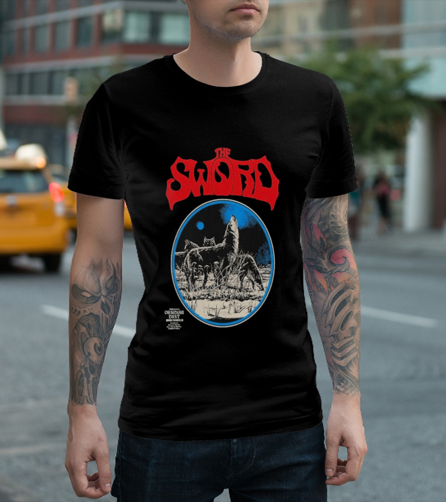 The Sword Brussels Belgium May 17 2026 Wolf Howling At Moon T-Shirt