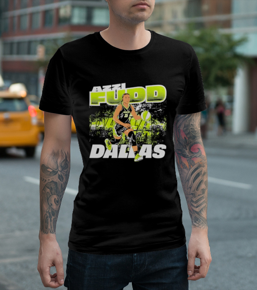 Azzi Fudd Dallas Wings WNBA Dribble Action T-Shirt