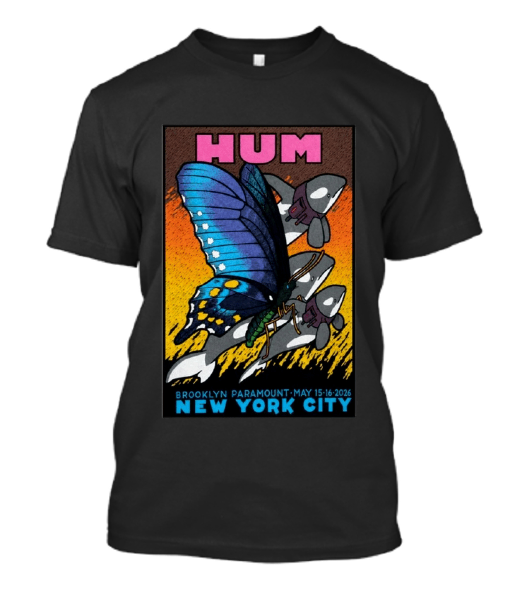 HUM Brooklyn Paramount May 15 16 2026 New York City Butterfly And Spaceships T-Shirt
