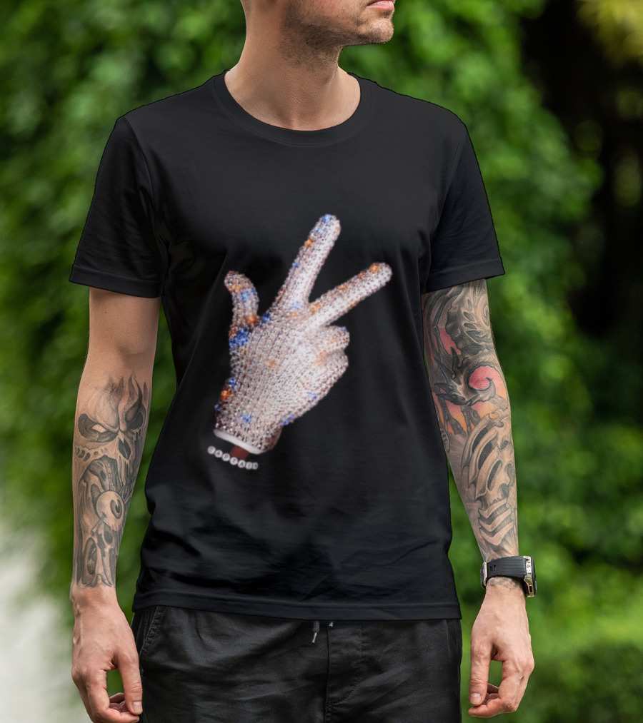 Captain Iceman New York Knicks Drake Iceman Sequined Glove Hand Gesture T-Shirt