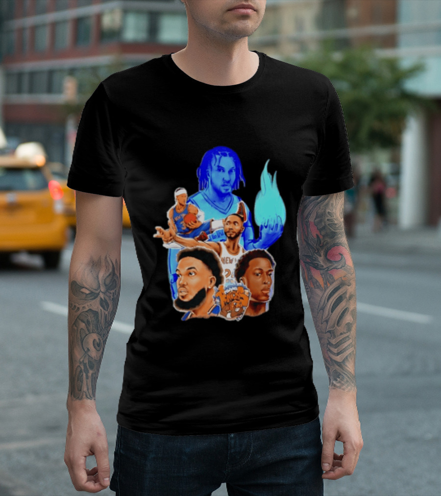 Knicks Jalen Brunson OG Anunoby Mikal Bridges Karl Anthony Towns Basketball T-Shirt