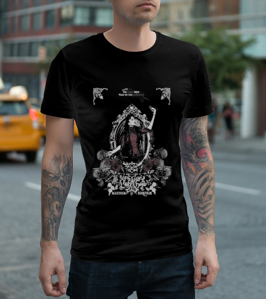 Lady Gaga Mayhem Ball Tour 2026 Requiem Vintage Style Pink Iconic Celebration T-Shirt