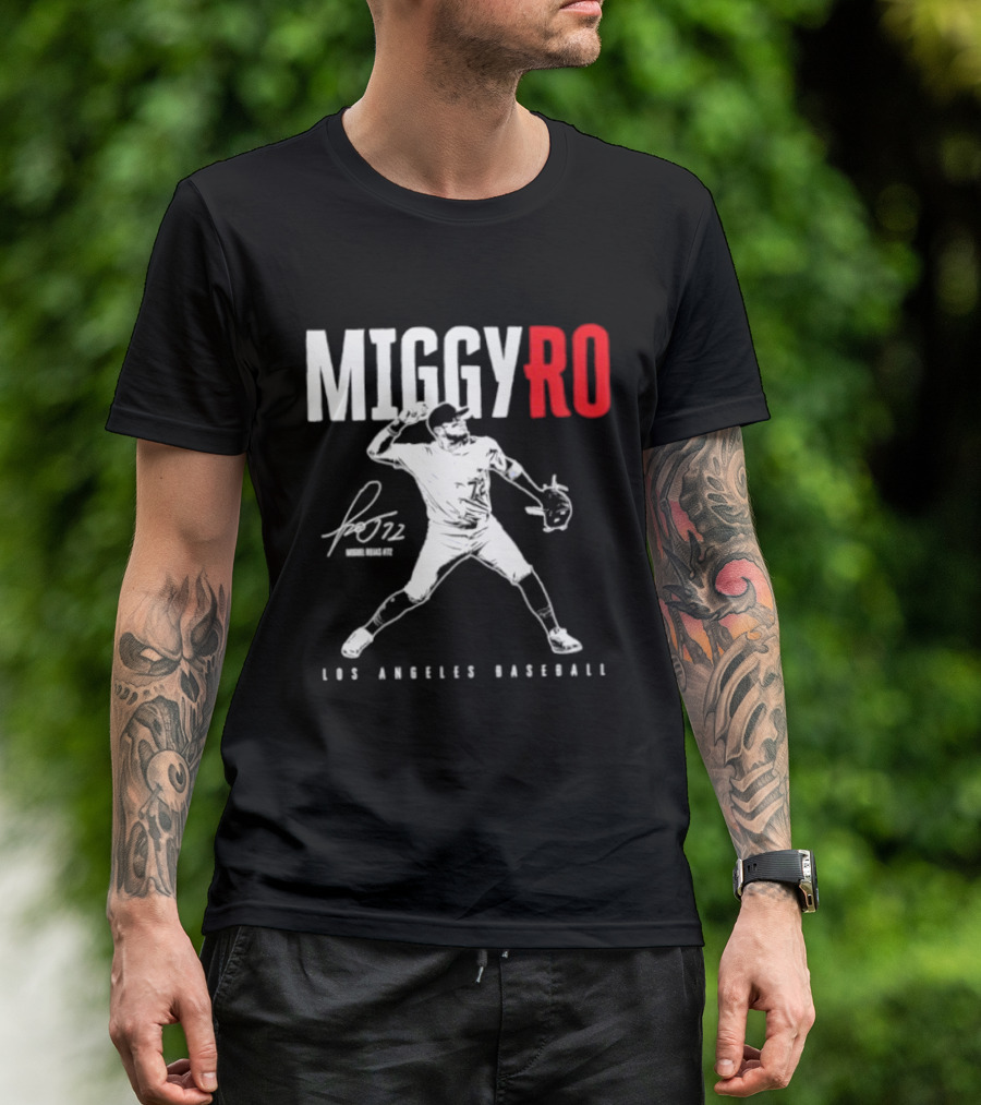 Miguel Rojas 72 Los Angeles Baseball MiggyRo Player Signature T-Shirt