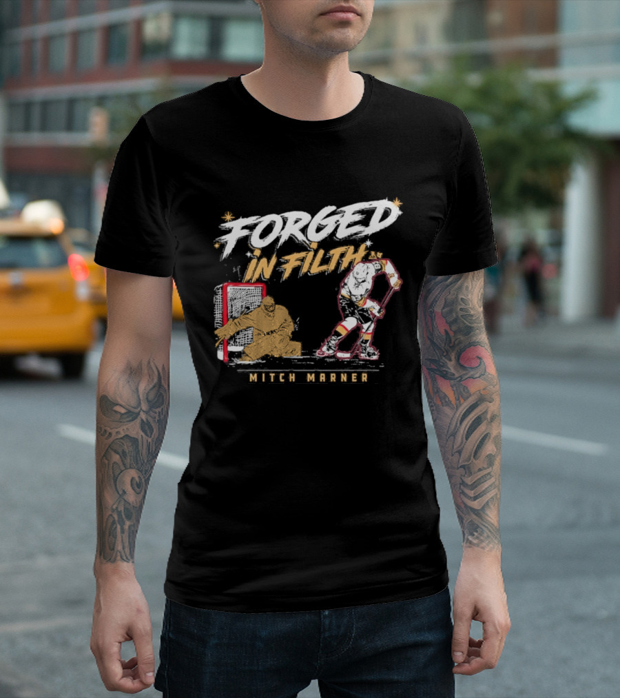 Forged In Filth Mitch Marner Hockey Player Motif T-Shirt