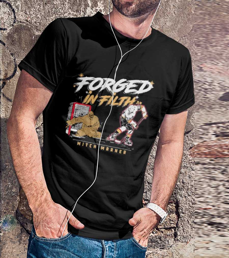Forged In Filth Mitch Marner Hockey Player Motif T-Shirt