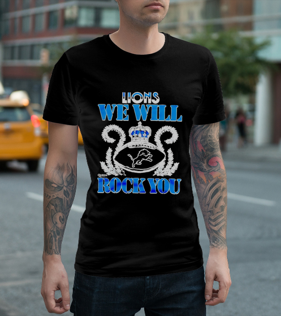Detroit Lions We Will Rock You Queen Homage 2026 Tri Blend T-Shirt