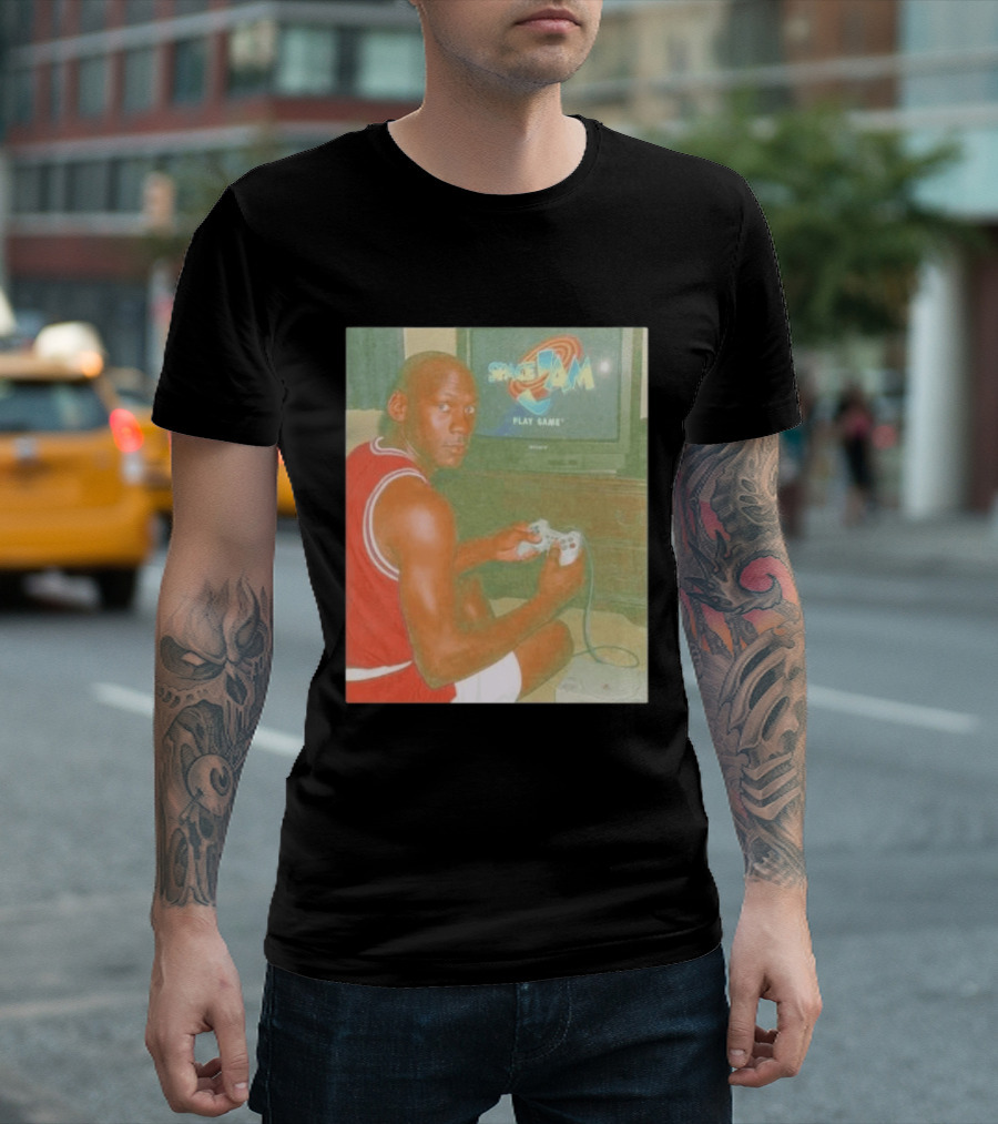Space Jam Play Game Michael Jordan Gaming Scene T-Shirt