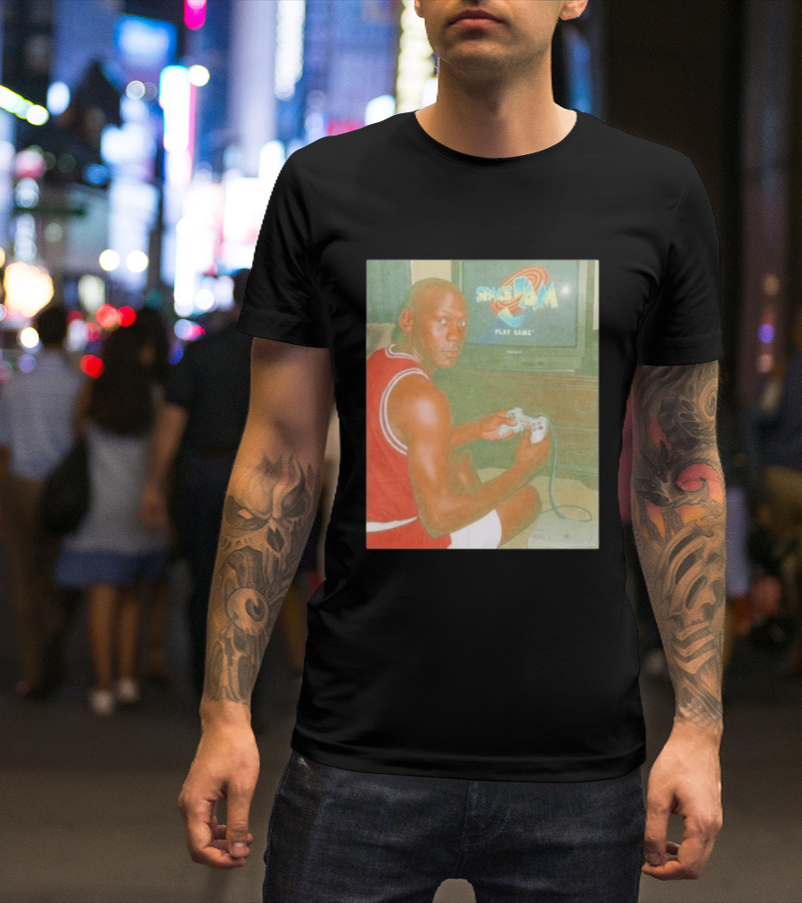 Space Jam Play Game Michael Jordan Gaming Scene T-Shirt