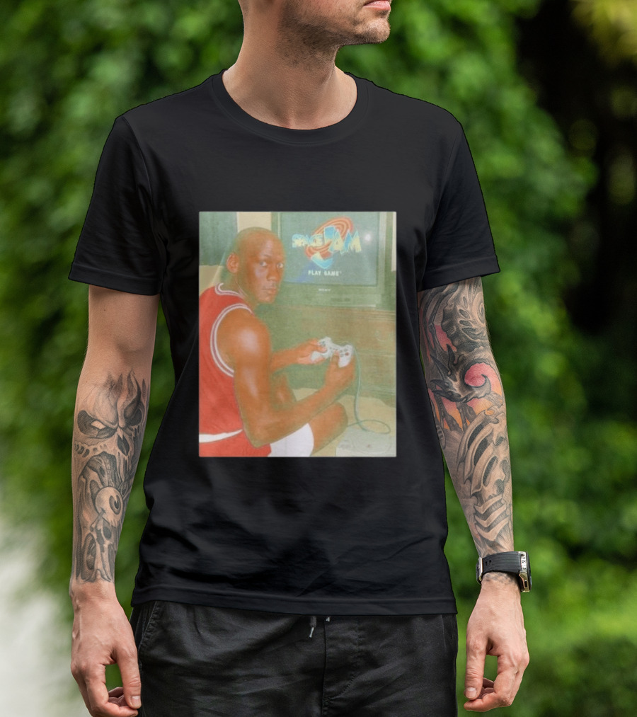 Space Jam Play Game Michael Jordan Gaming Scene T-Shirt