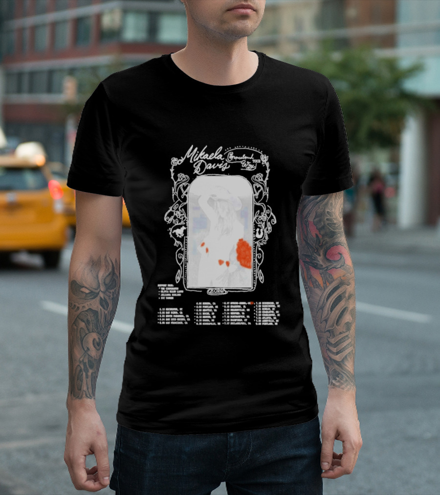 Mikaela Davis Graceland Way Tour 2026 With Dates And Rose Accents T-Shirt