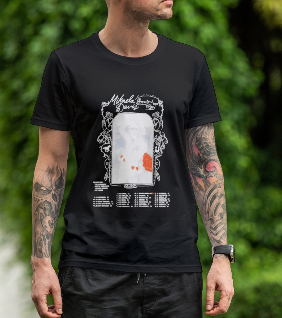 Mikaela Davis Graceland Way Tour 2026 With Dates And Rose Accents T-Shirt