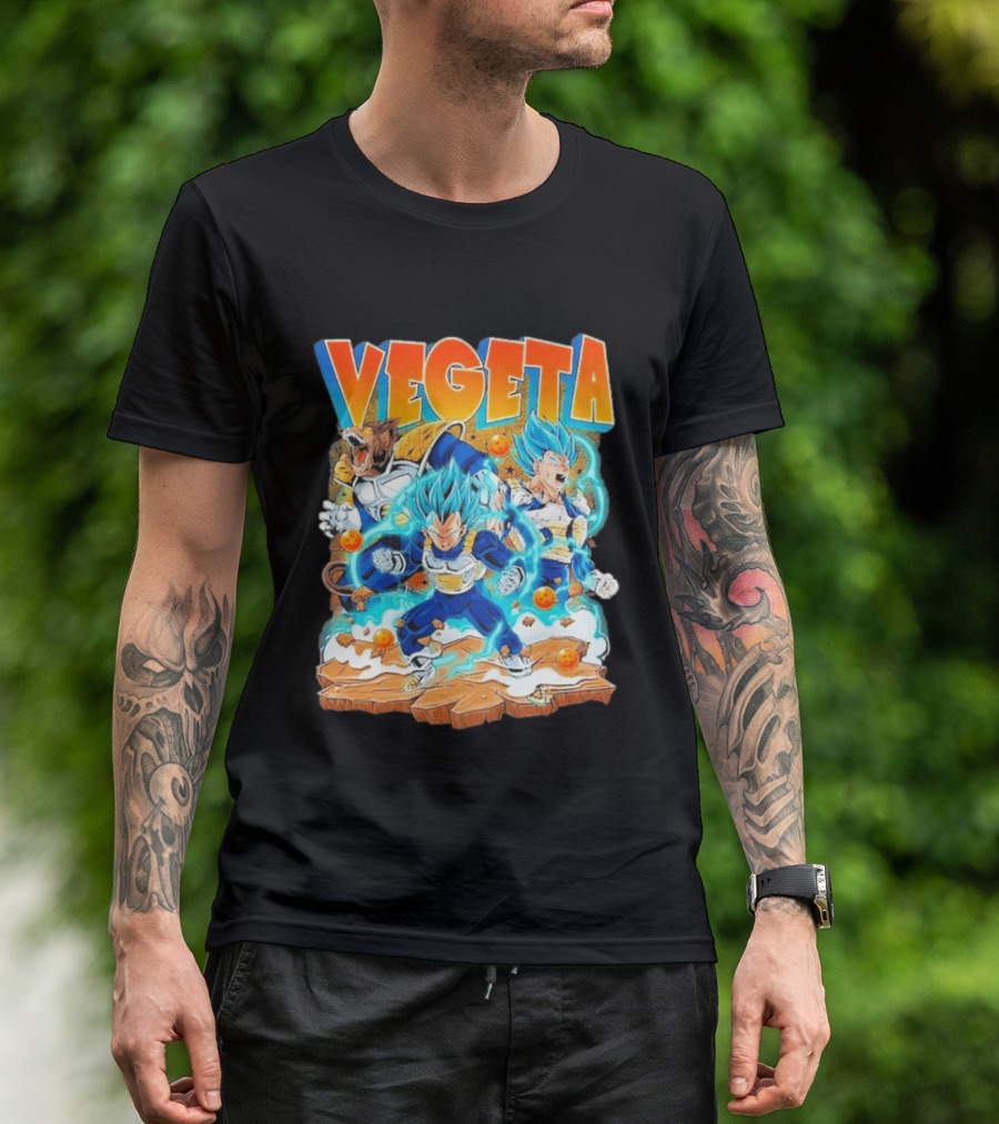 Vegeta Super Saiyan Blue Power Dragon Ball Glorious Combat Scene T-Shirt