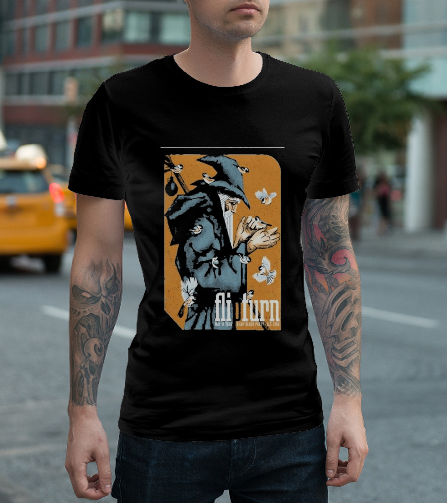 Flipturn Kilby Block Party May 17 2026 Salt Lake City Utah Wizard With Birds T-Shirt