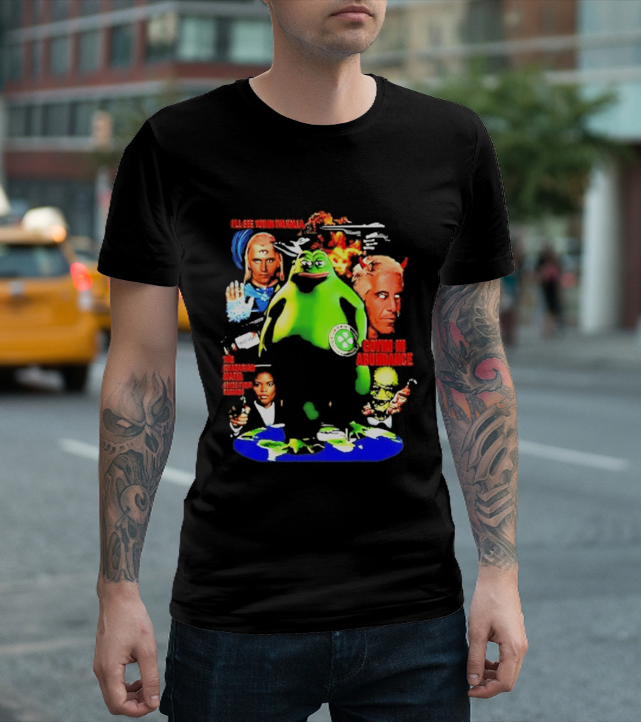Pepe The Frog Ashtar Sheran I'll See You In Valhalla Goyim In Abundance T-Shirt