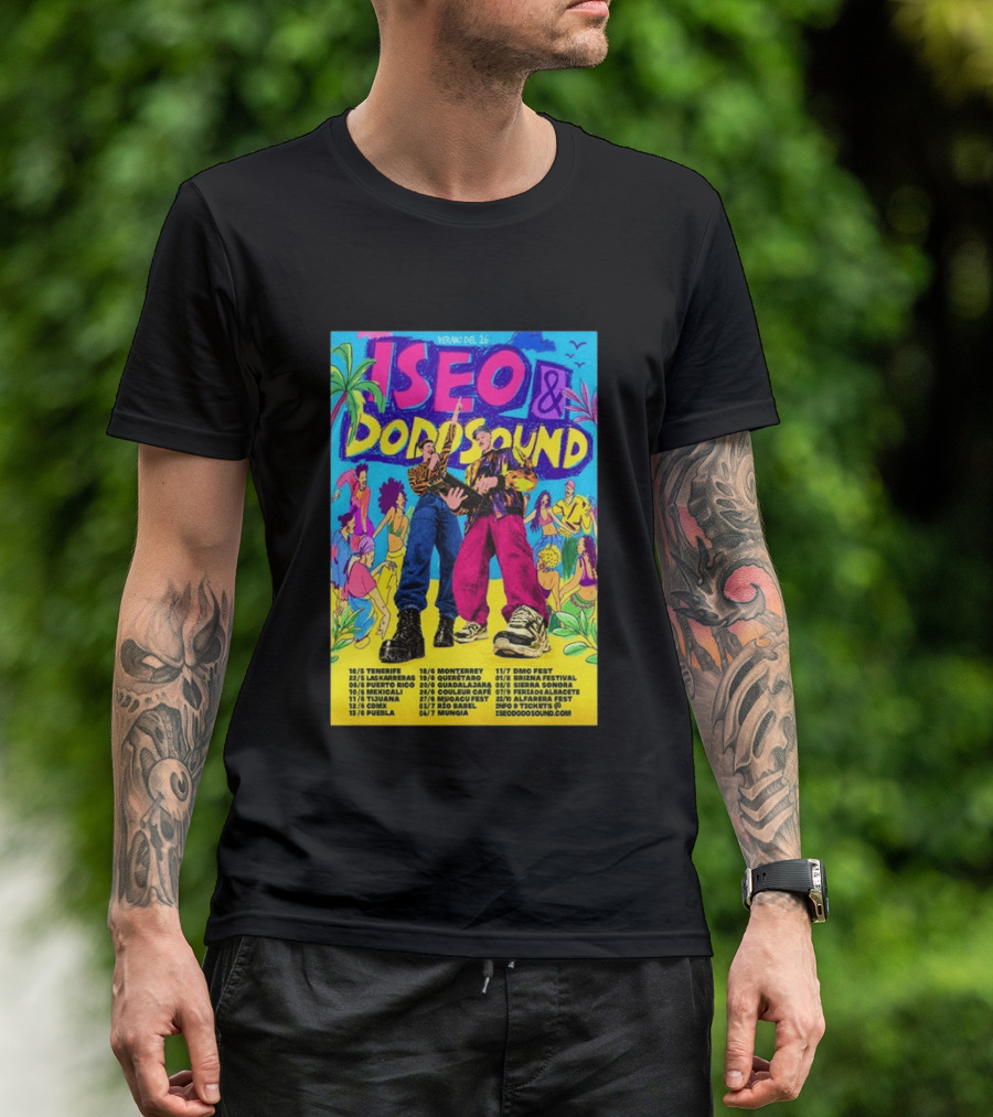 Iseo Dodosound Verano Tour 2026 Tenerife Guadalajara Zaragoza Fiesta T-Shirt