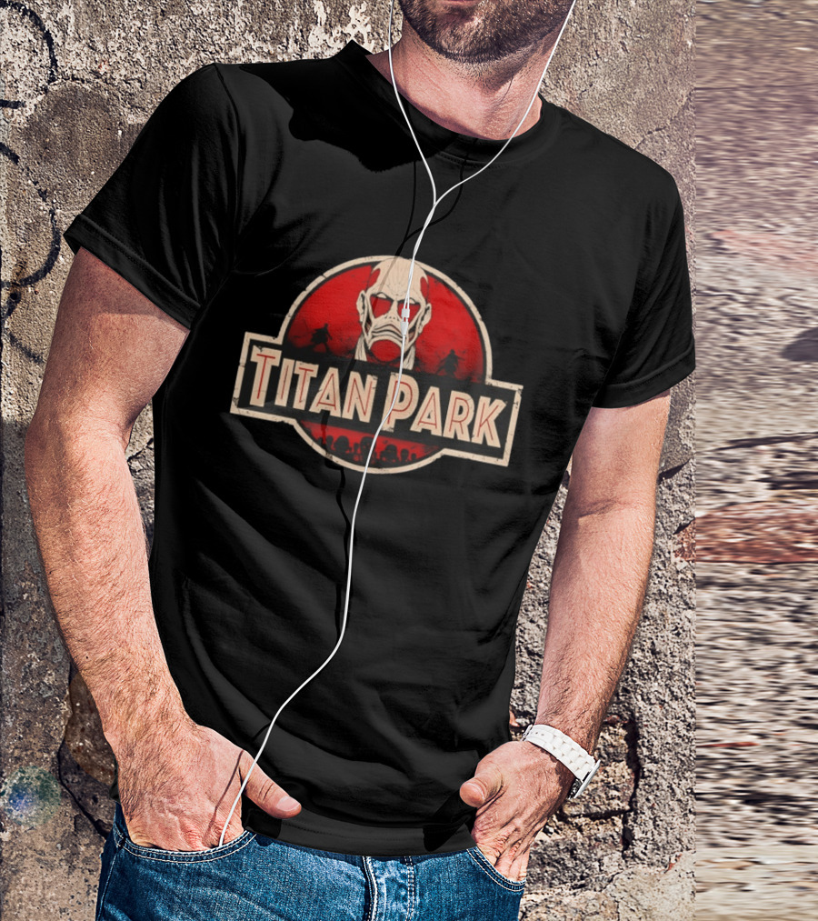 Titan Park Colossal Tribute Jurassic Park Attack On Titan Mashup T-Shirt