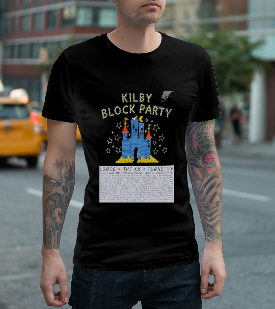 Kilby Block Party Salt Lake City May 17 2026 The XX Turnstile Alex G Blood Orange Stars Castle T-Shirt