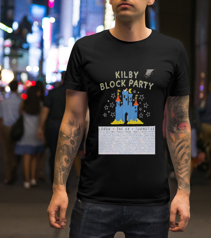Kilby Block Party Salt Lake City May 17 2026 The XX Turnstile Alex G Blood Orange Stars Castle T-Shirt