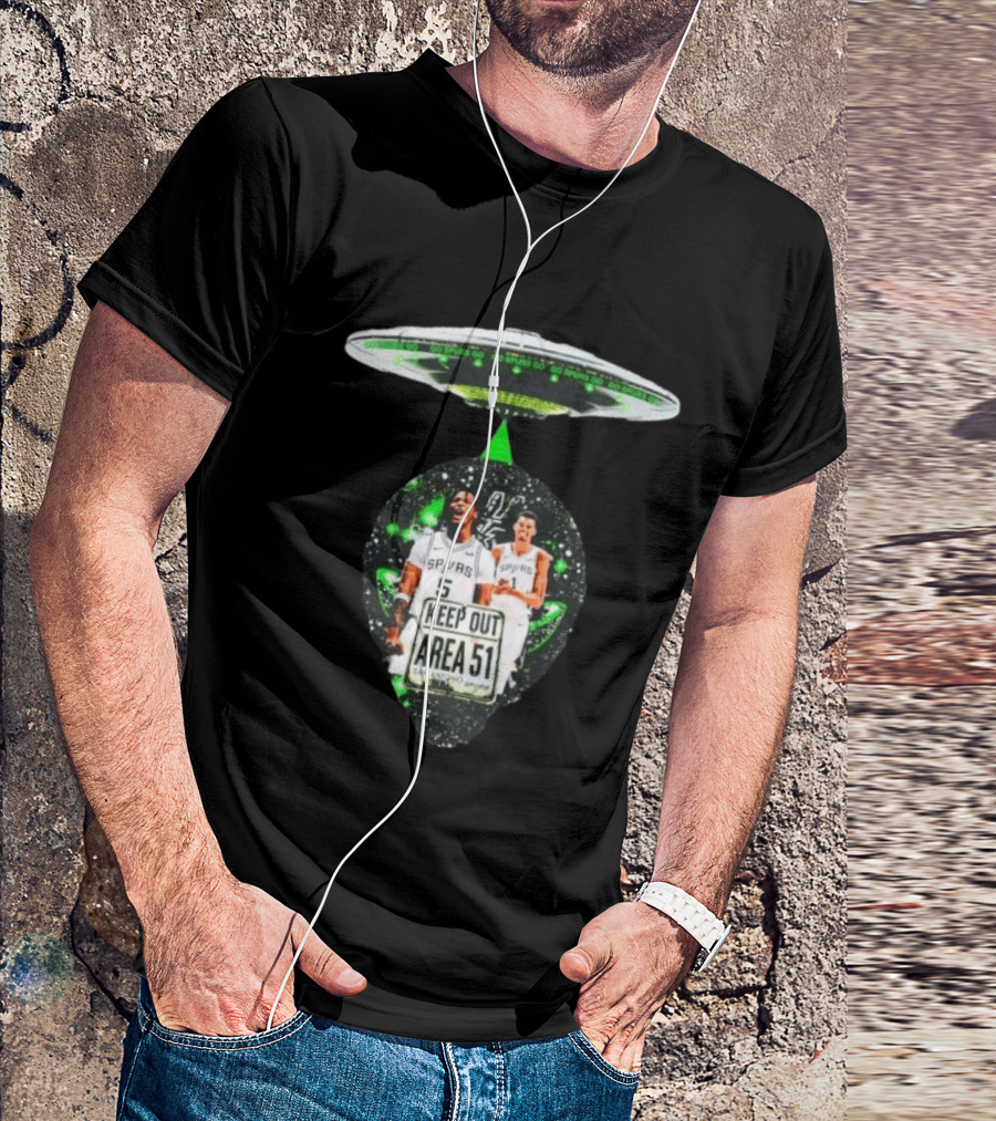 San Antonio Spurs Keep Out Area 51 UFO Basketball T-Shirt