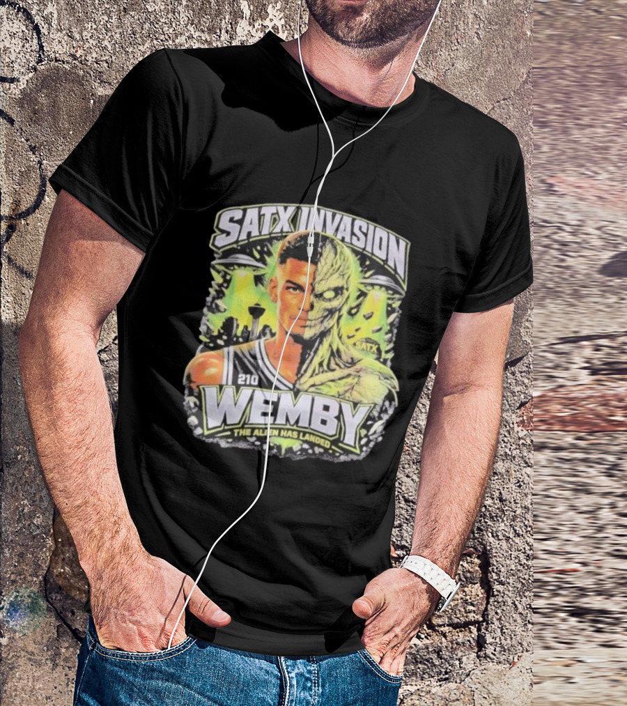 SATX Invasion Wemby The Alien Has Landed Victor Wembanyama 210 T-Shirt