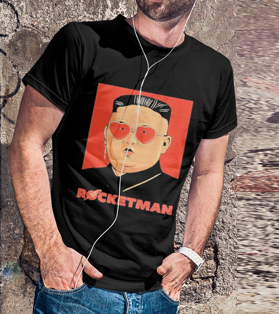 Kim Jong Un Heart Sunglasses Rocketman Meme T-Shirt