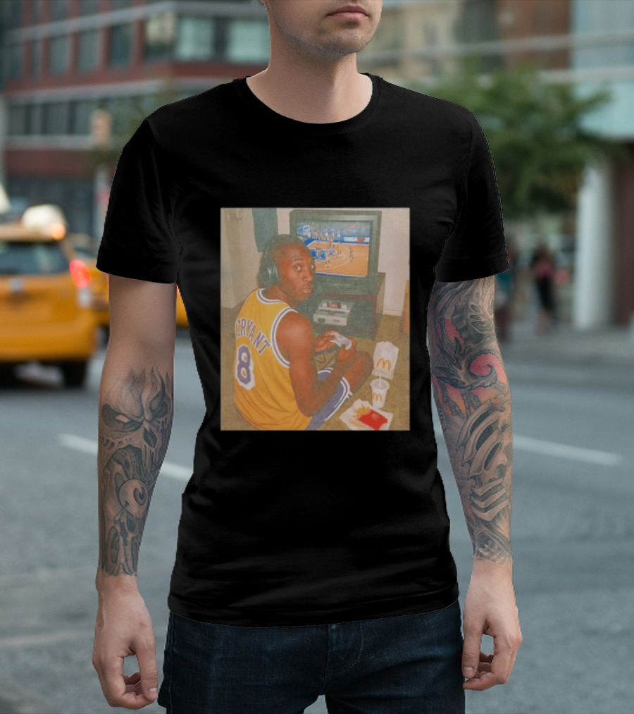 Kobe Bryant Number 8 Playing Retro NBA Video Game McDonald's Meal T-Shirt