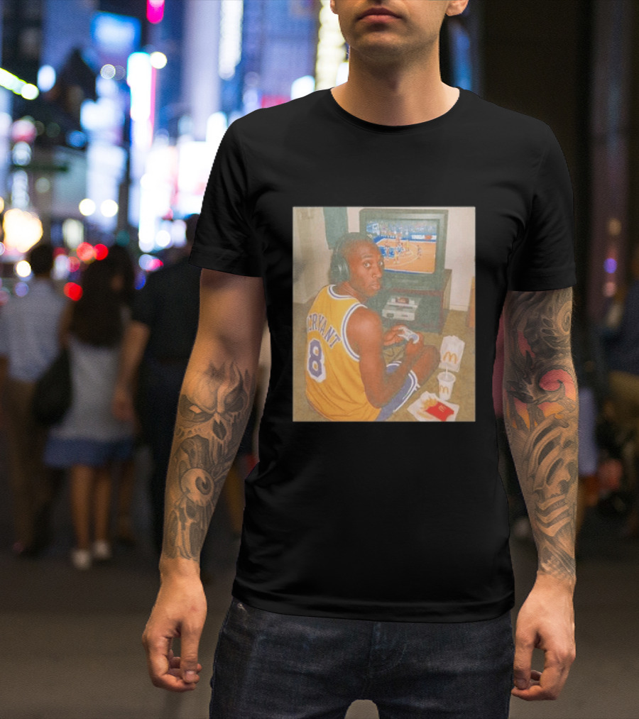 Kobe Bryant Number 8 Playing Retro NBA Video Game McDonald's Meal T-Shirt