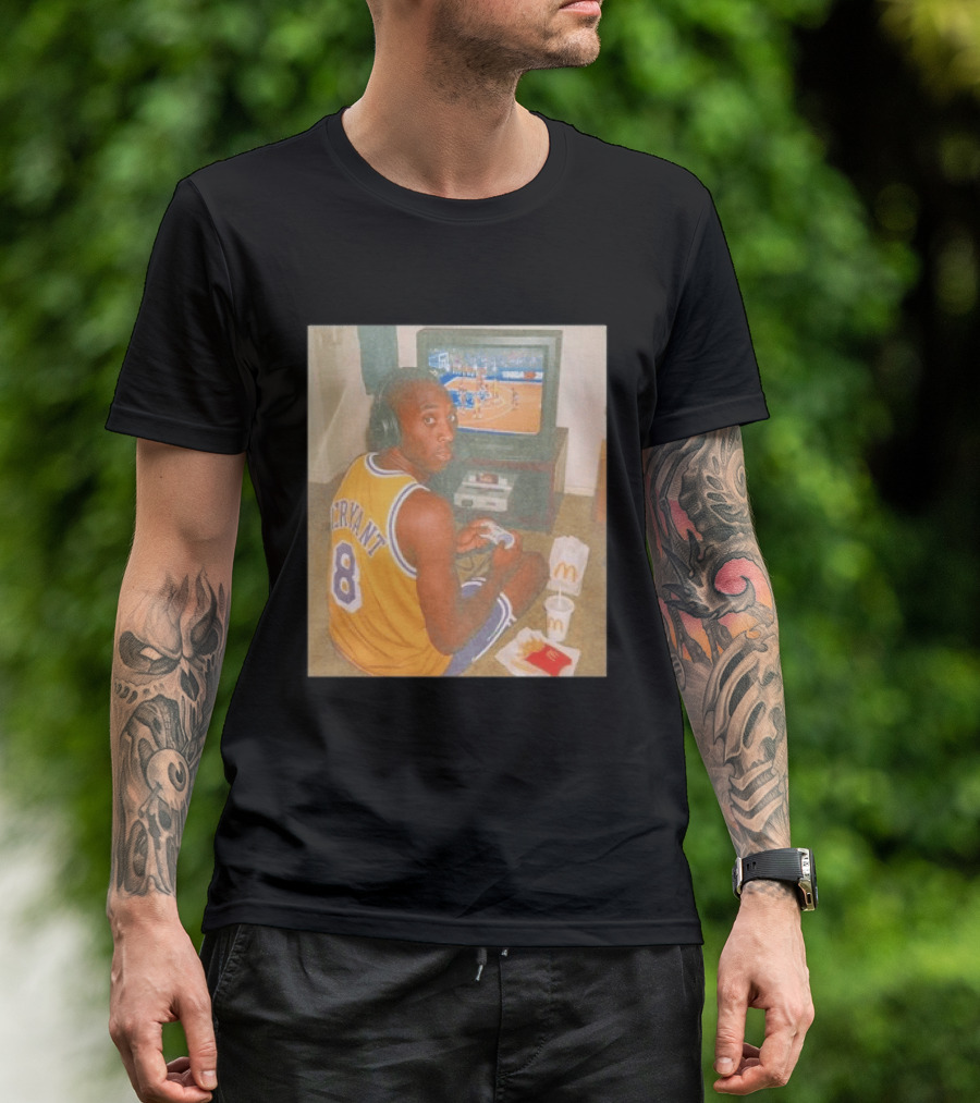 Kobe Bryant Number 8 Playing Retro NBA Video Game McDonald's Meal T-Shirt