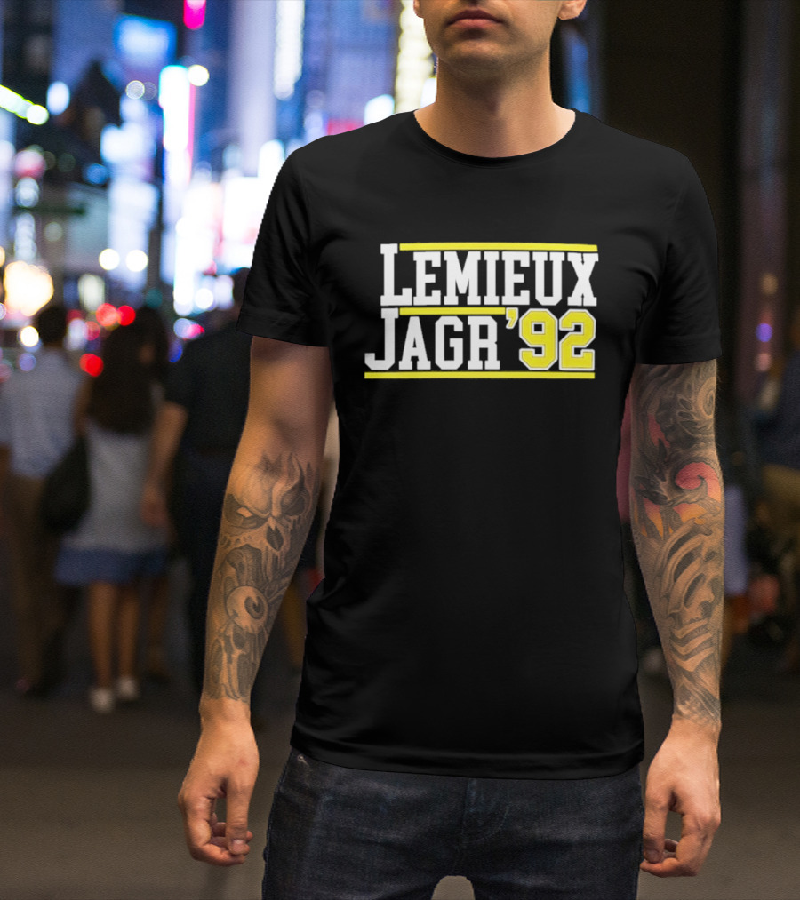 Lemieux Jagr '92 Retro Sports Memorabilia T-Shirt