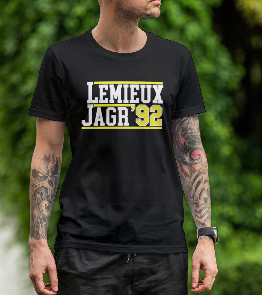 Lemieux Jagr '92 Retro Sports Memorabilia T-Shirt
