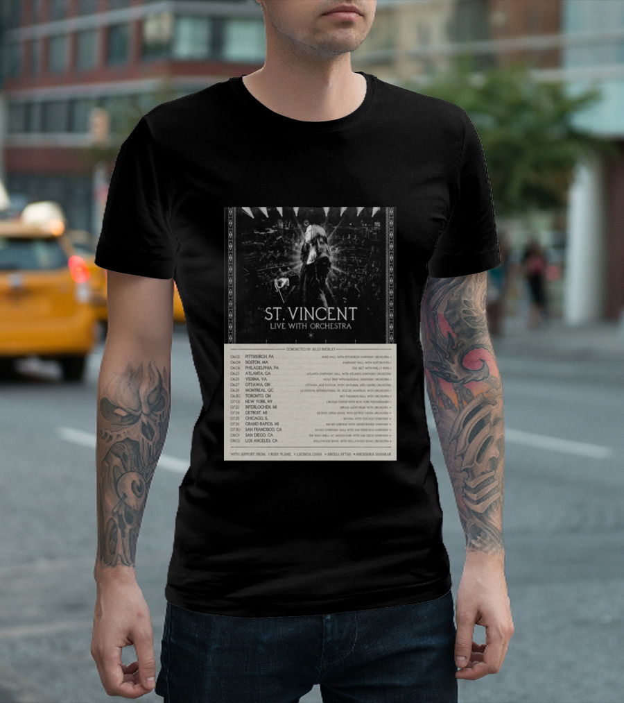 St Vincent Live With Orchestra 2026 Tour Conducted By Jules Buckley Dates And Locations T-Shirt