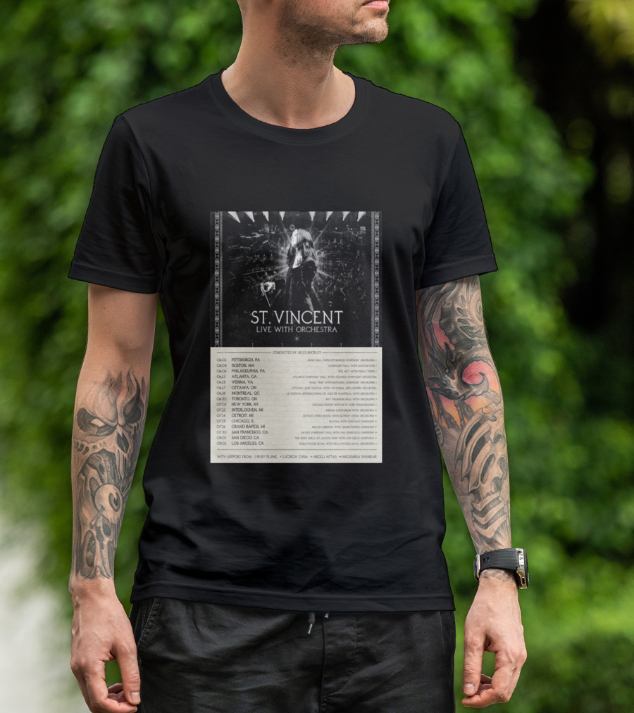 St Vincent Live With Orchestra 2026 Tour Conducted By Jules Buckley Dates And Locations T-Shirt