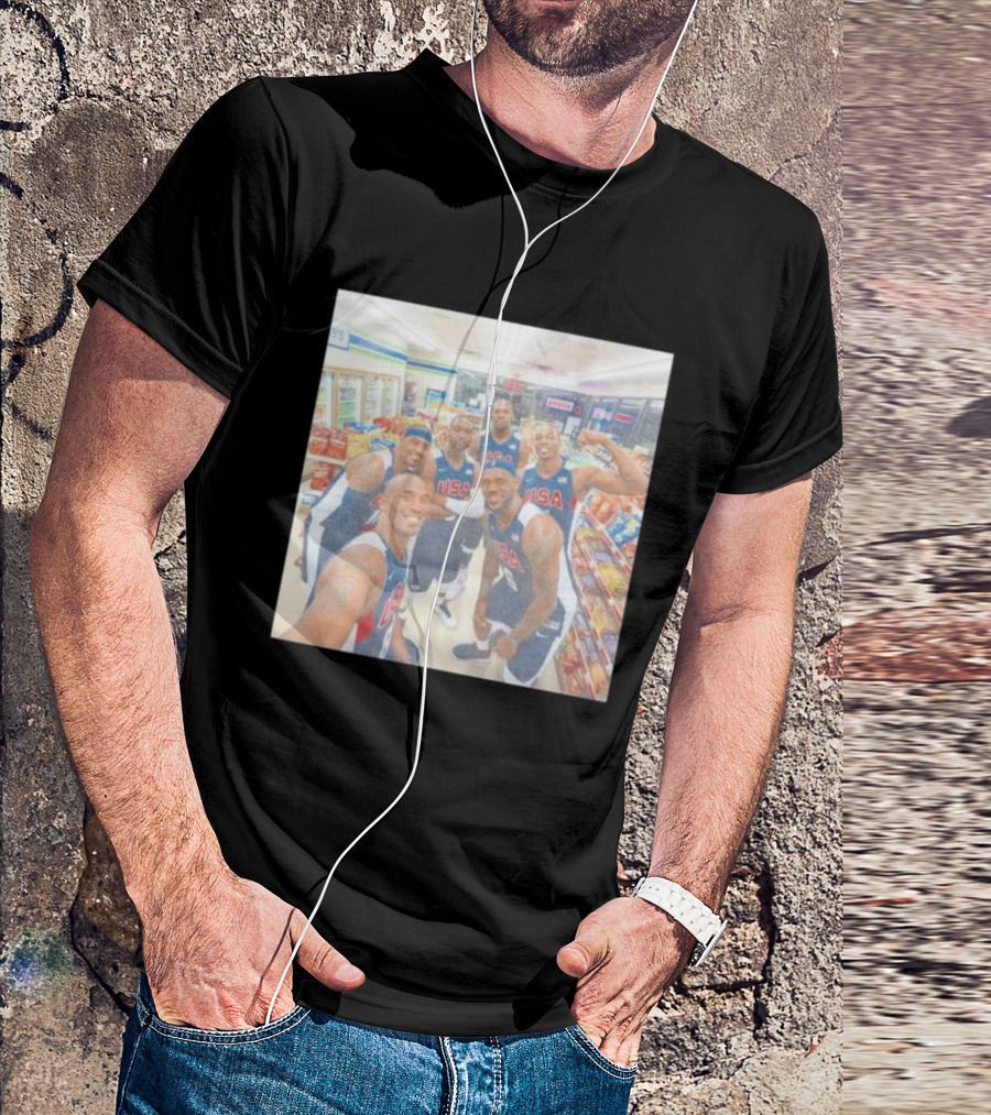 Team USA Basketball Players Selfie Grocery Store Team Spirit T-Shirt