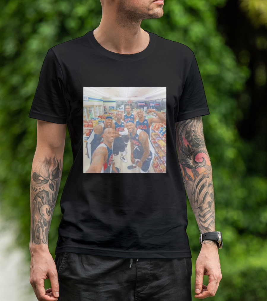 Team USA Basketball Players Selfie Grocery Store Team Spirit T-Shirt