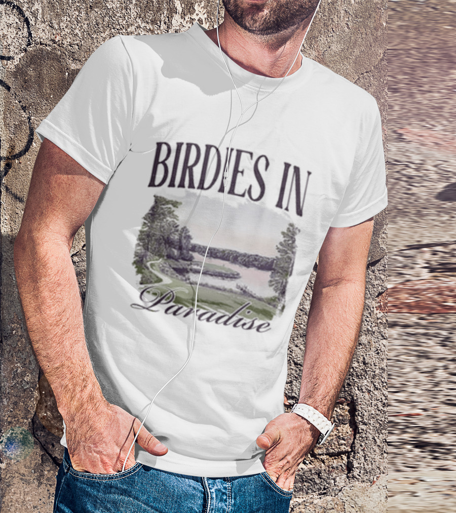 Birdies In Paradise Lake Pocket T-Shirt