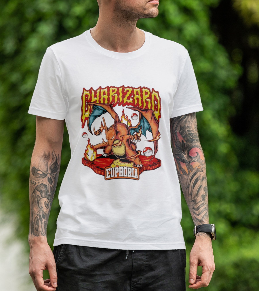 Charizard Flame Dragon Planet Euphoria Iconic Pokémon Battle T-Shirt